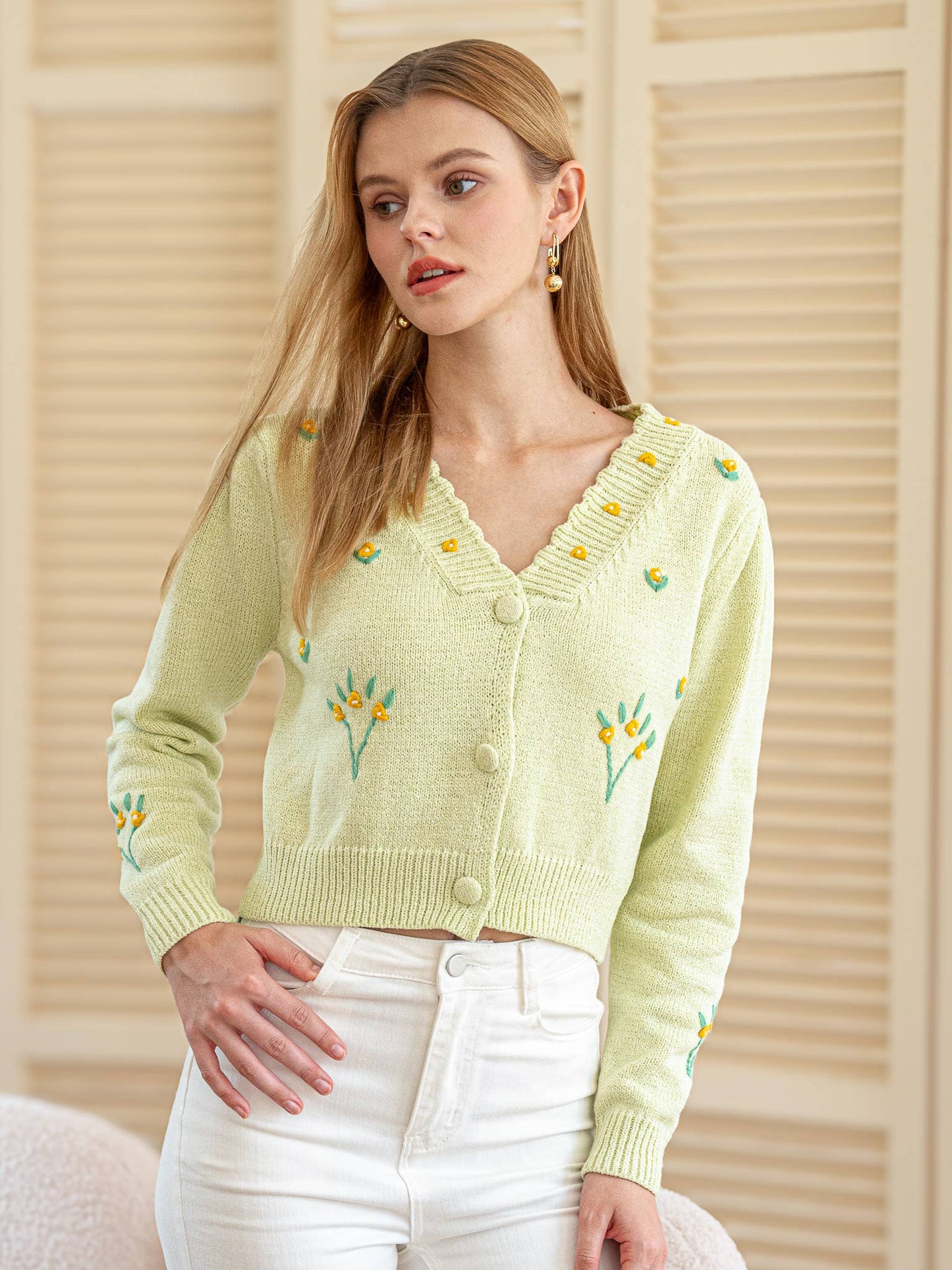 Sunny Blooms Embroidered Cardigan