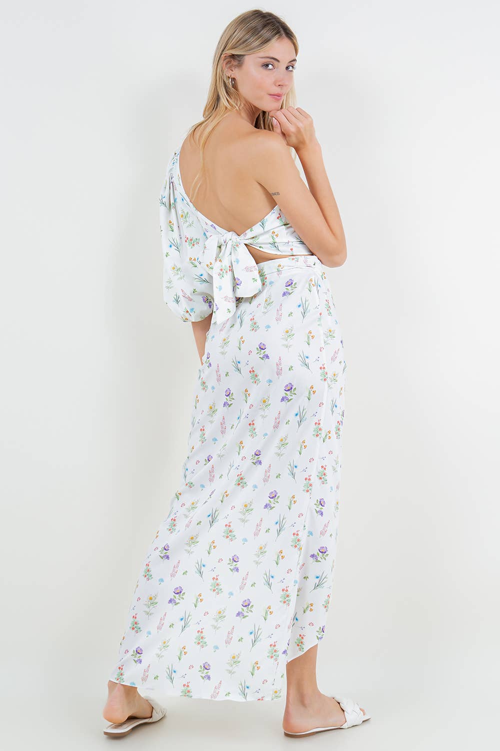 White Print Claudia Top