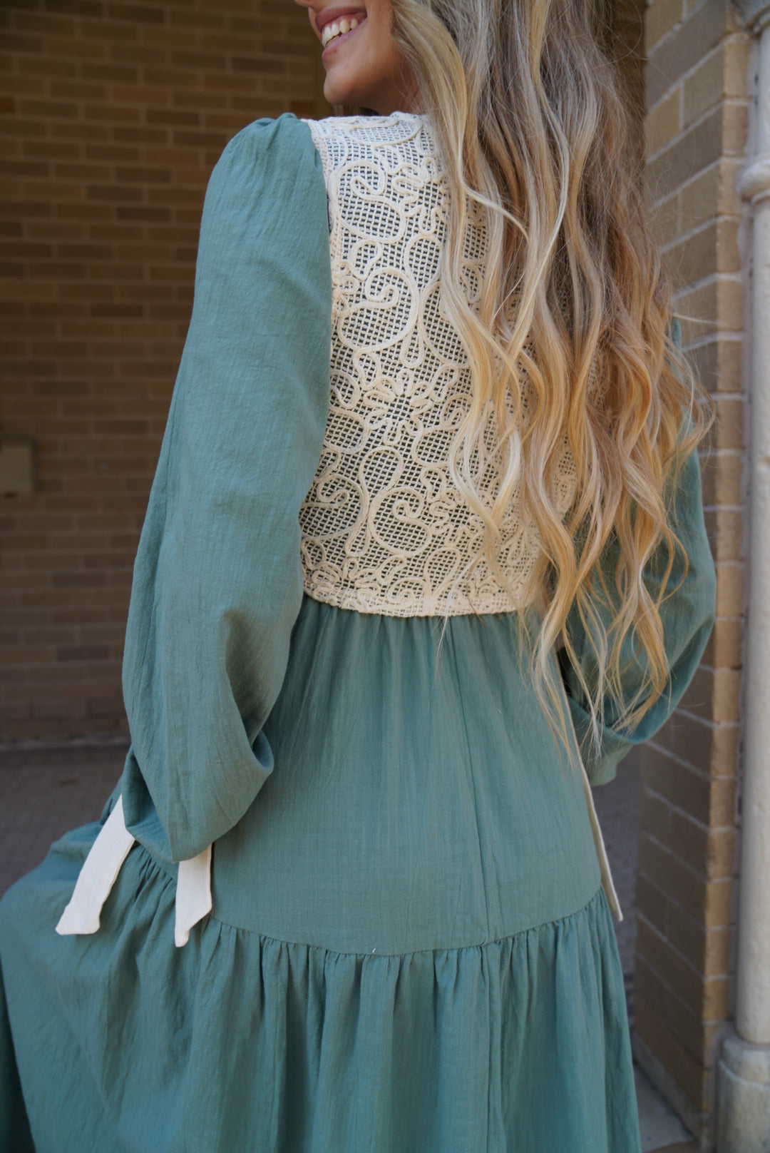 ROMANTIC WALKTHROUGH THE CITY CROCHET OVERLAY MAXI DRESS