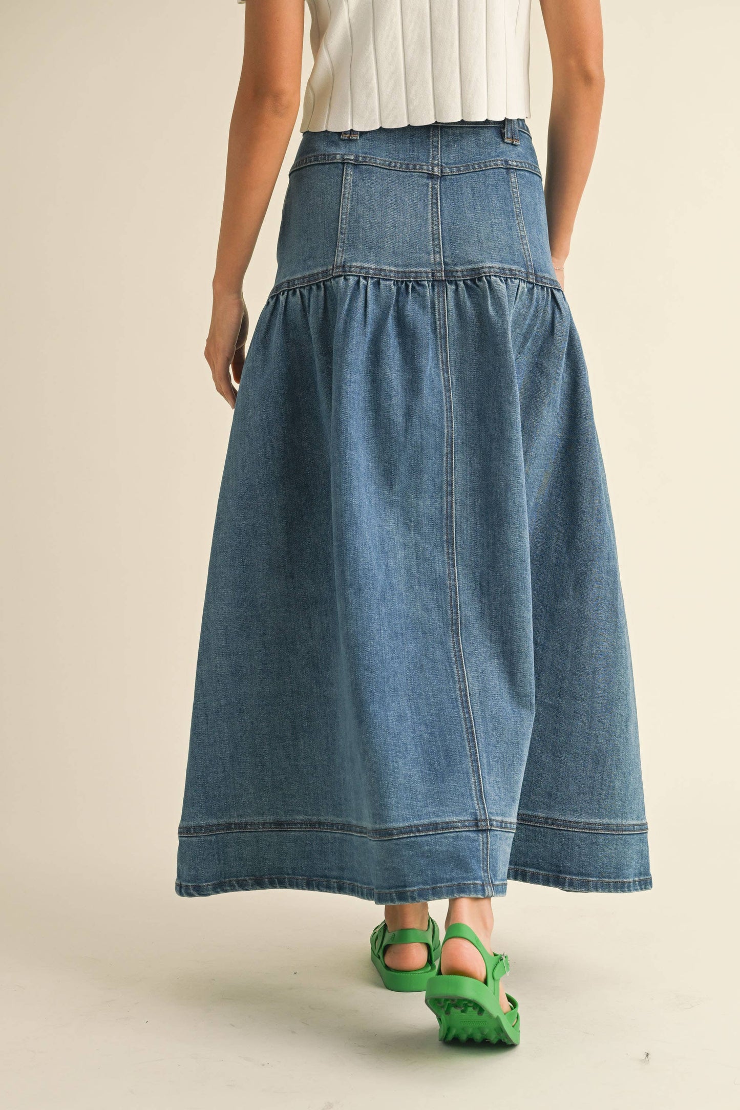 BUTTONDOWN BOHEMIAN DENIM SKIRT