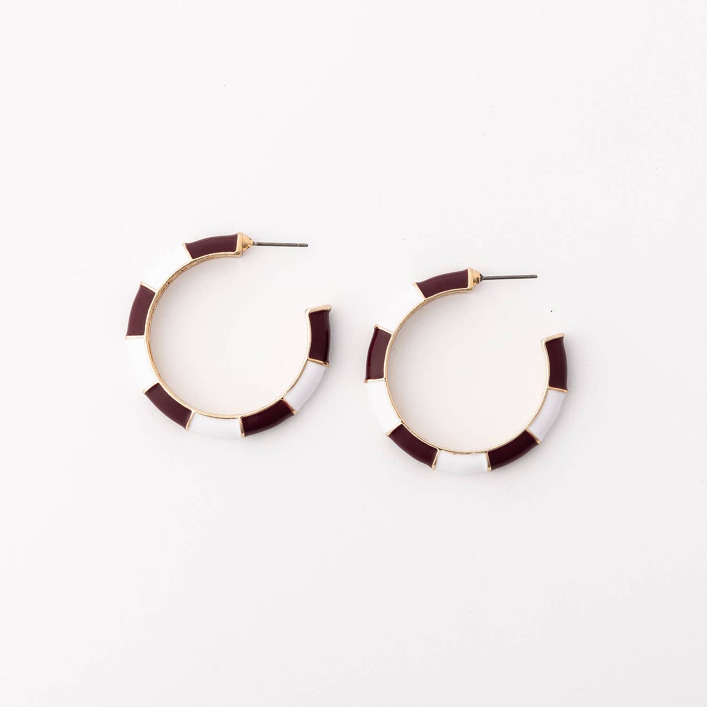 Earrings Ashlynn Maroon & White M