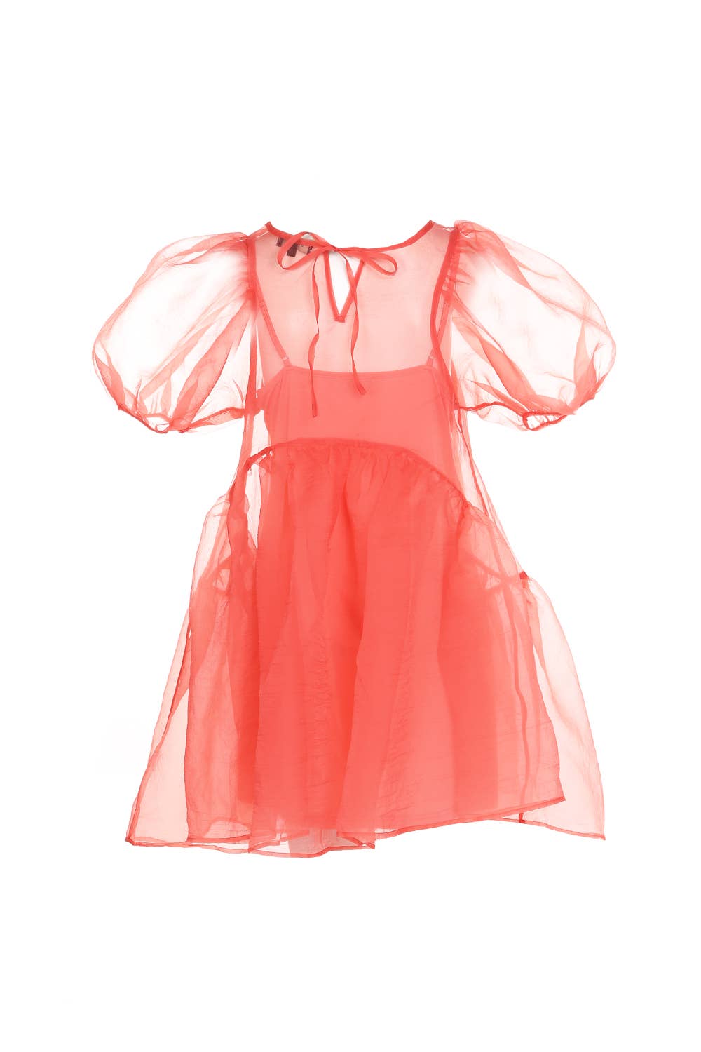 FINE ORGANZA MINI DRESS WITH INNER SLIP BA3744