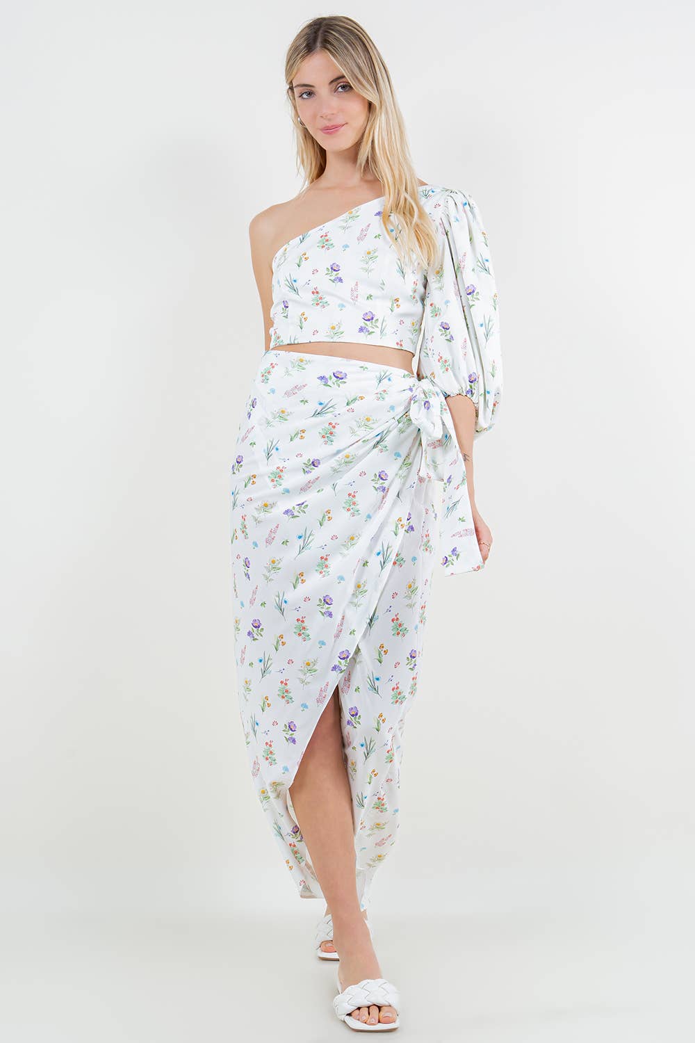 White Print Claudia Top