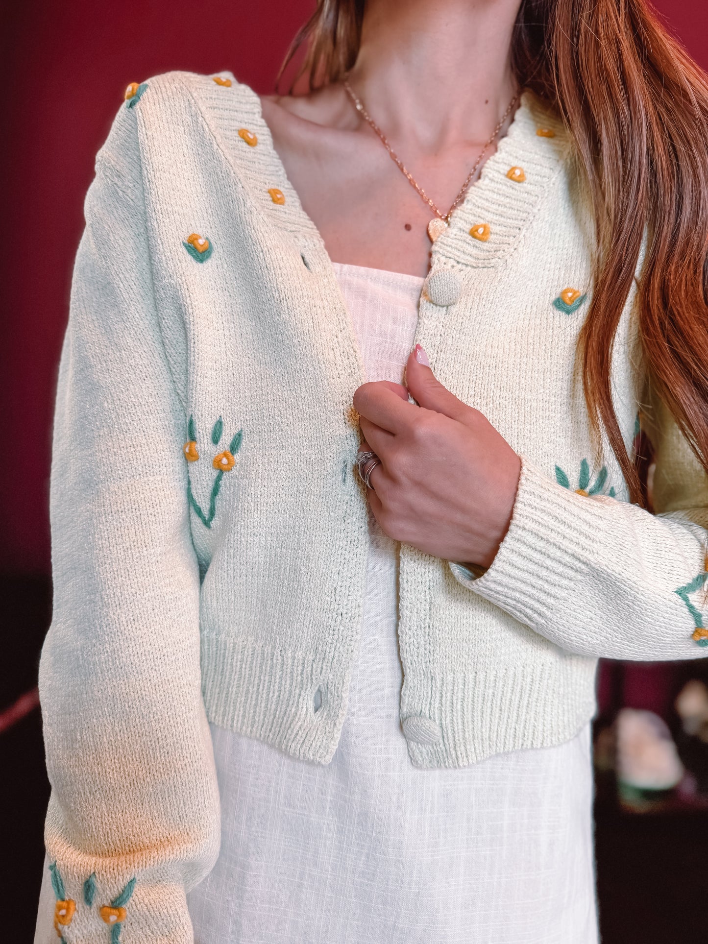 Sunny Blooms Embroidered Cardigan