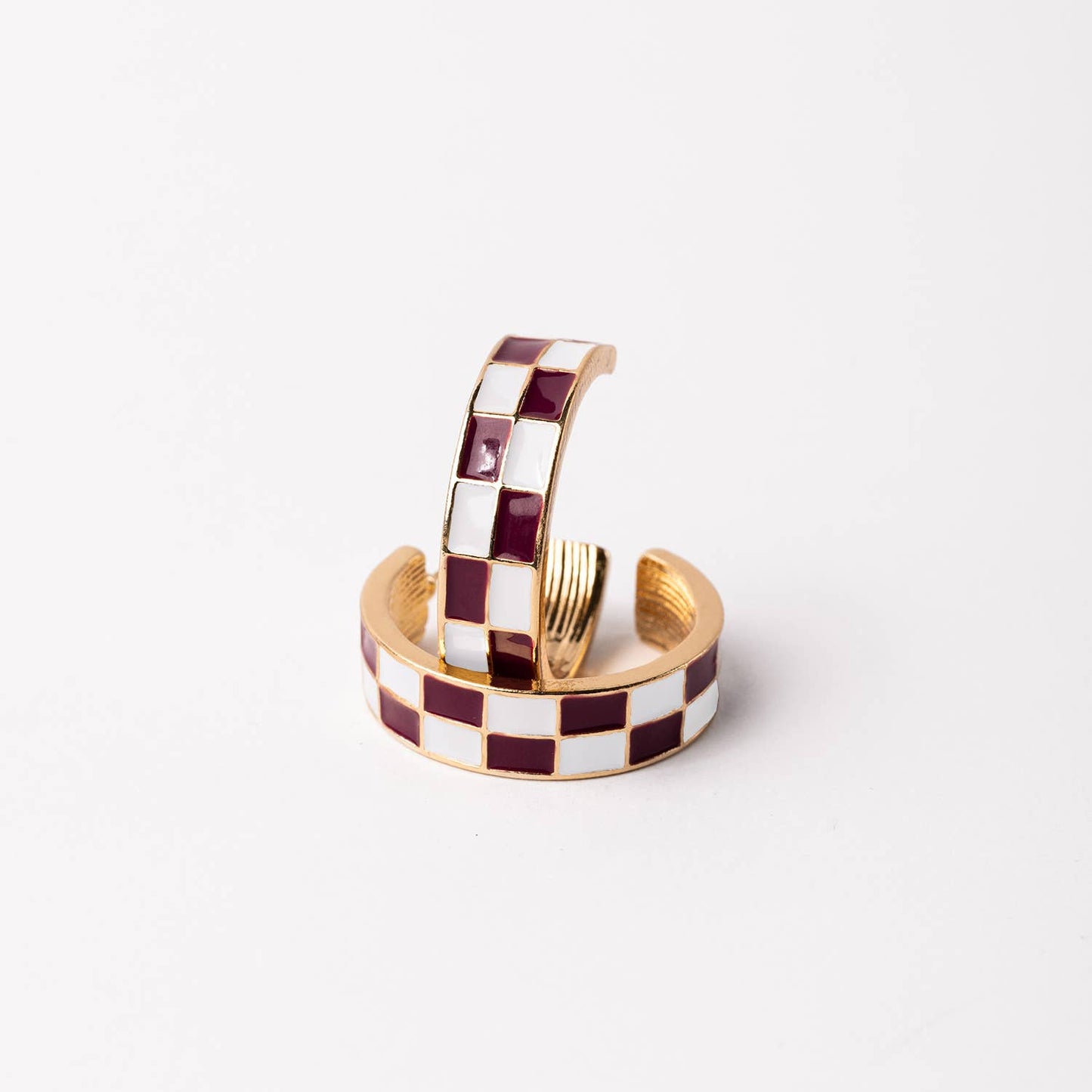 Earrings Sunny Maroon & White S