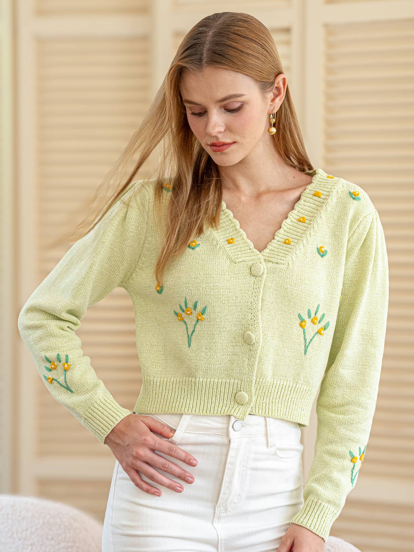 Sunny Blooms Embroidered Cardigan