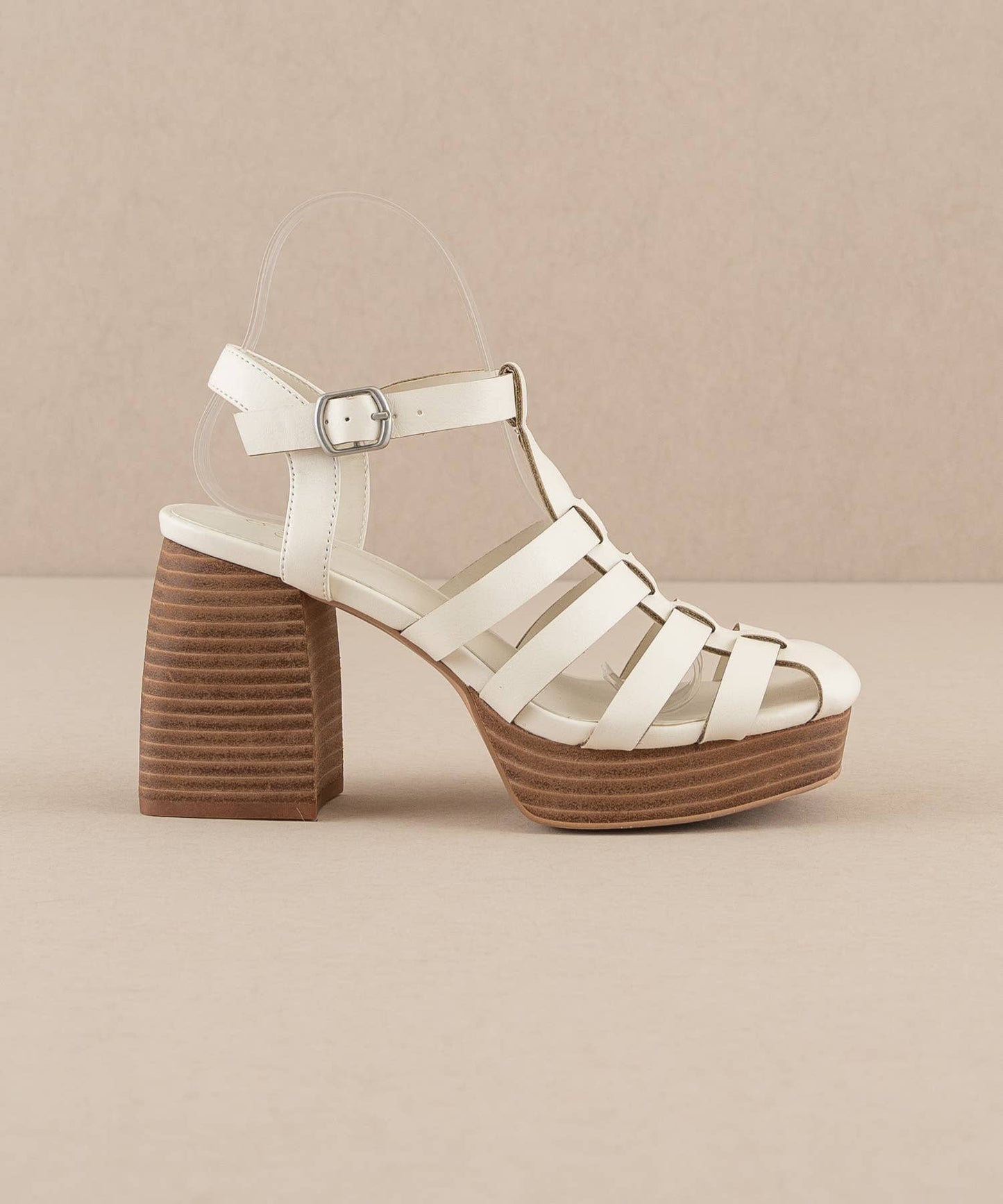 The Hailee White | Gladiator Cage Platform Heels