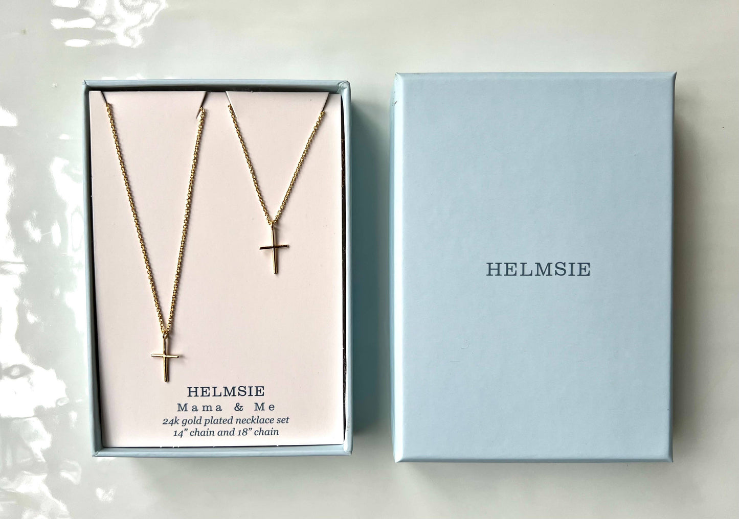 Momma + Me Cross Necklace Set