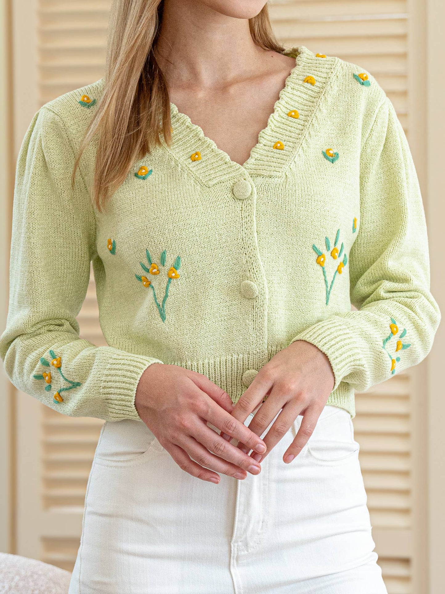 Sunny Blooms Embroidered Cardigan