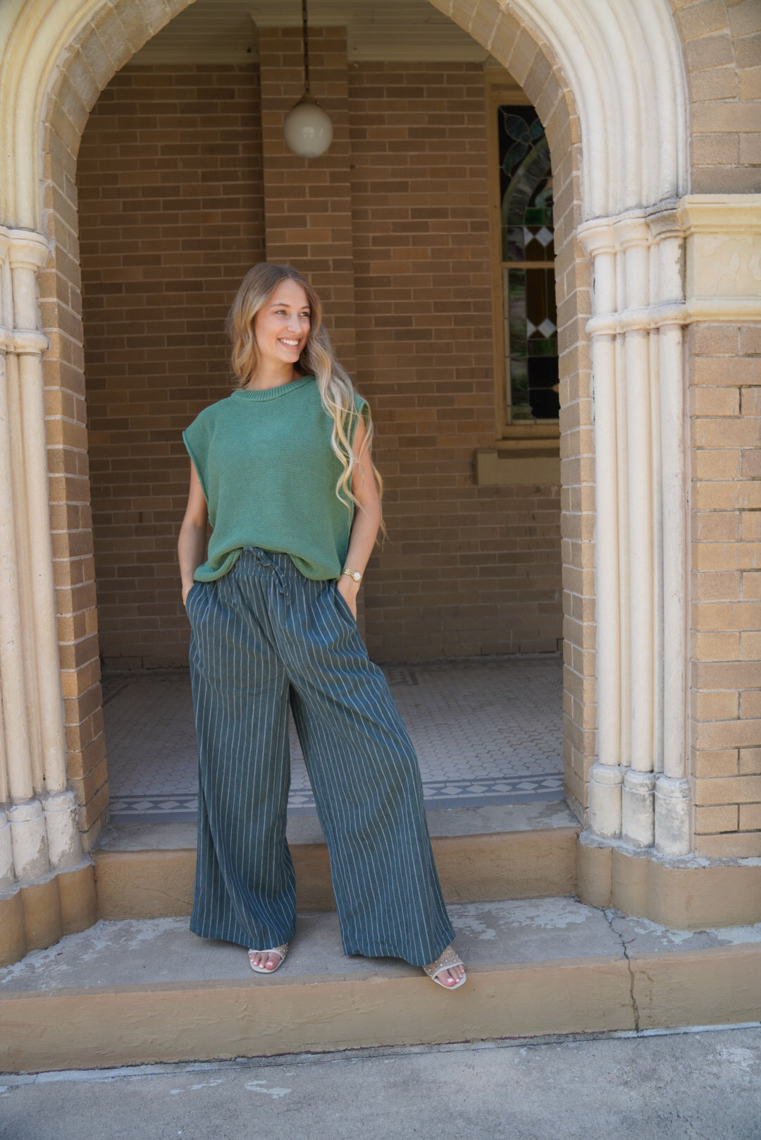 ENDLESSLY WEARABLE STRIPED CORDUROY COMFY WIDE-LEG PANTS