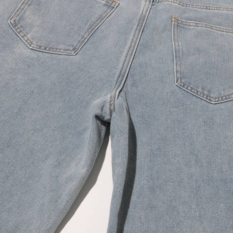 PT022Y Autumn Leaf Patchwork High Waist Denim Jeans