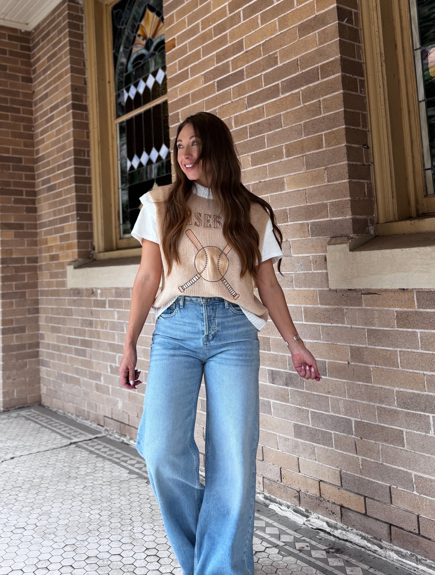 BASEBALL PATCHWORK SWEATER VEST