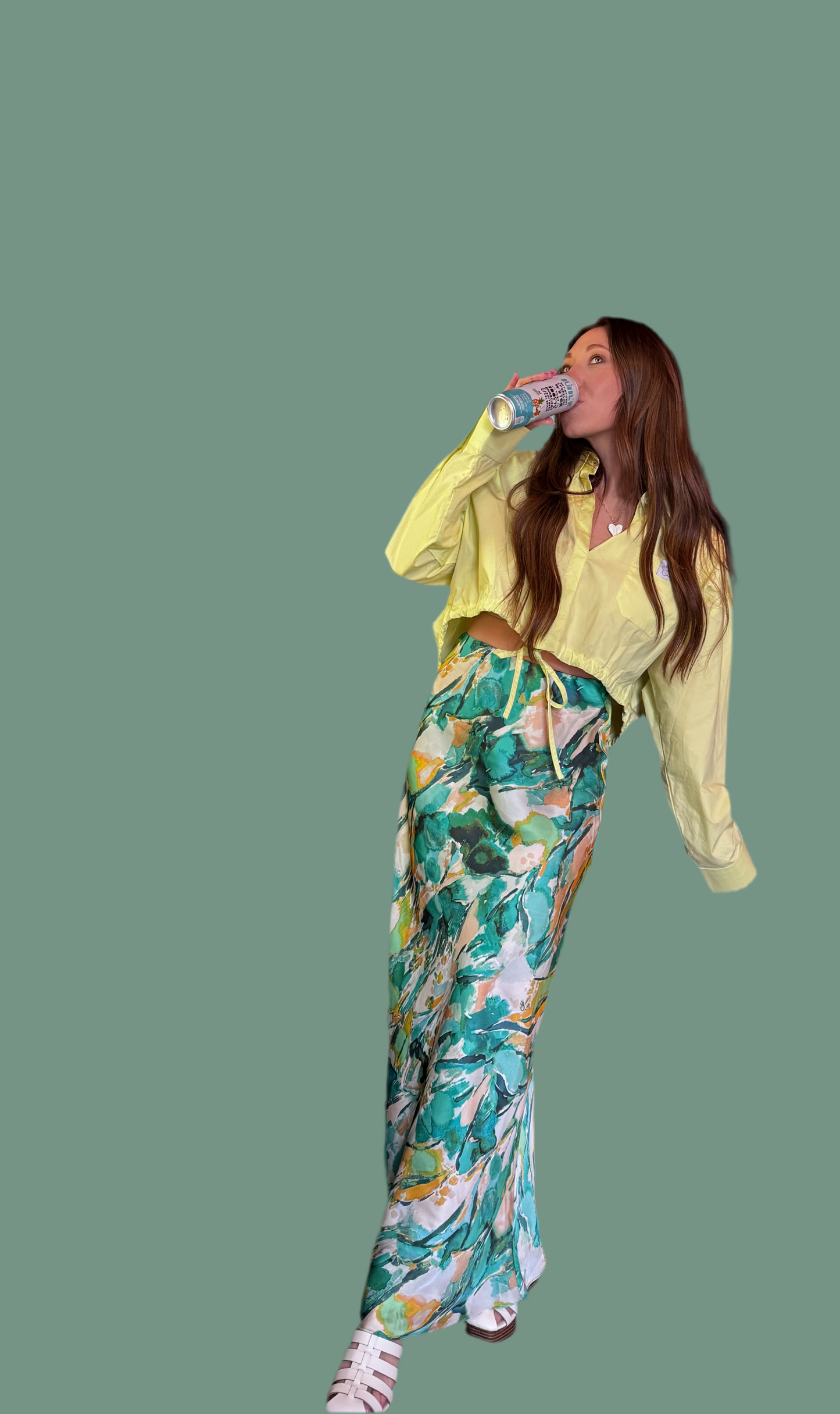 Abstract-Print Satin Bias-Cut Maxi Skirt