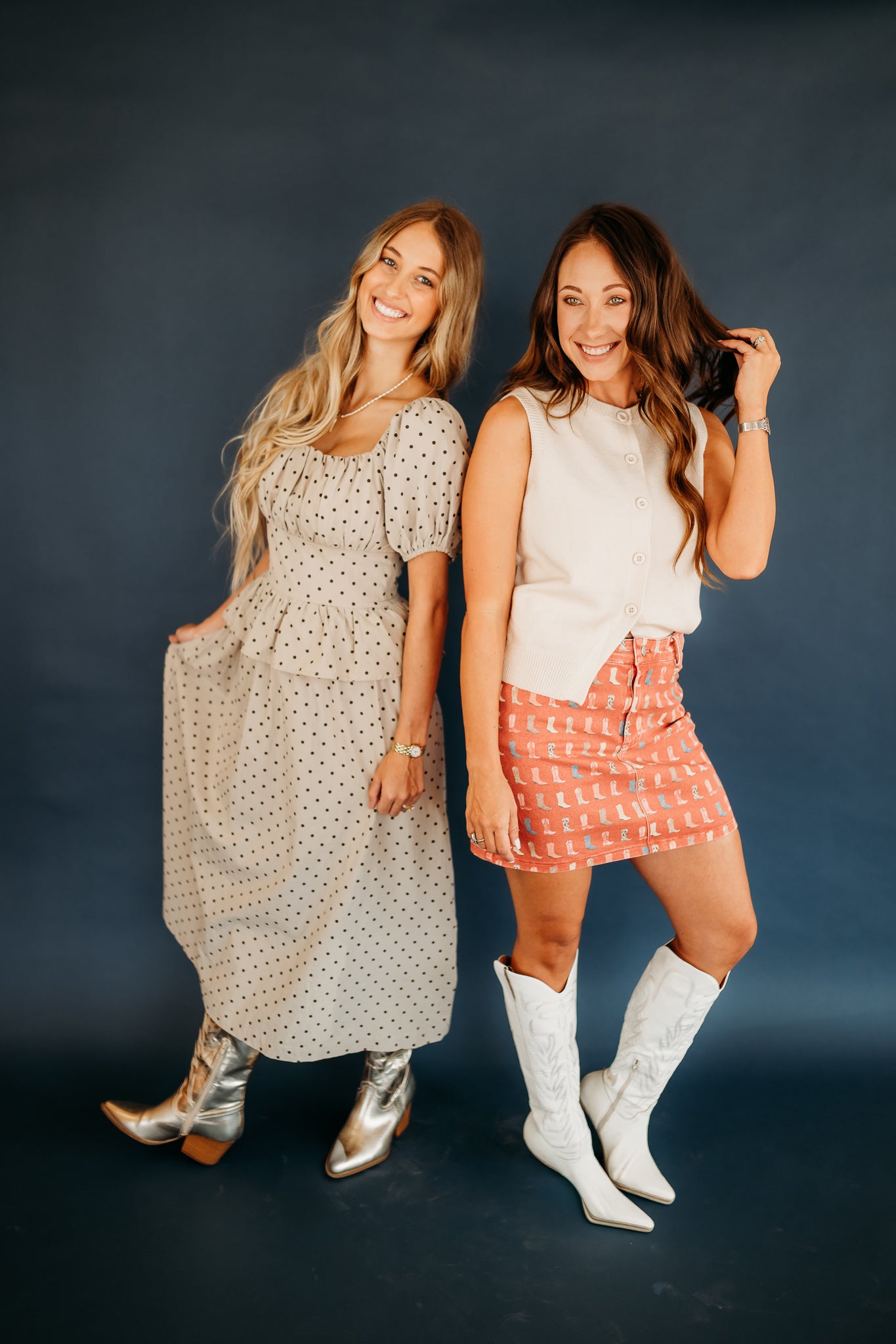 STRETCHY WESTERN BOOT PRINTS WASHED MINI SKIRT