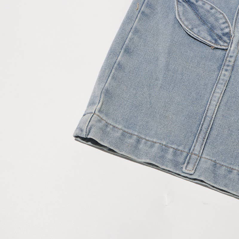 PT022Y Autumn Leaf Patchwork High Waist Denim Jeans