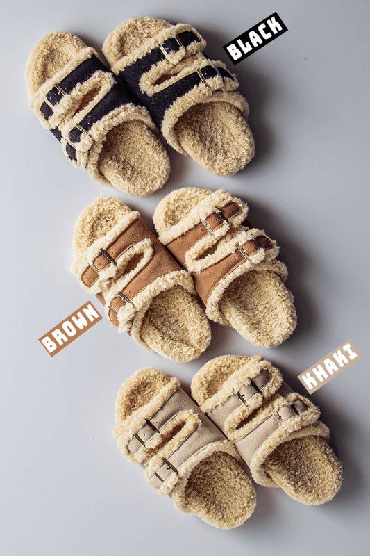 Furry and Comfy Open Toe Sandal Slipper