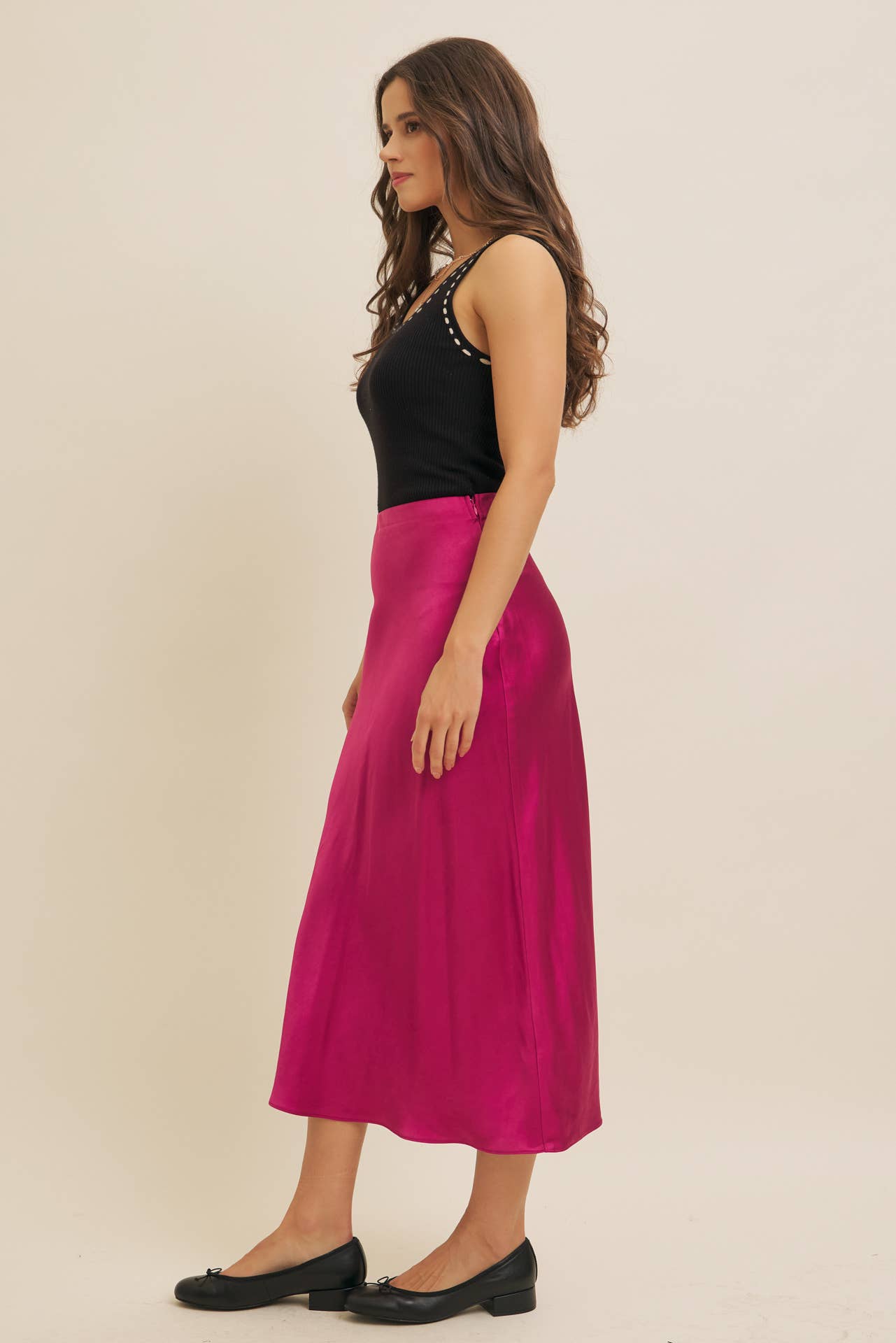 HIGH QUALITY THICK SILKY SATIN BIAS CUT MAXI SKIRT