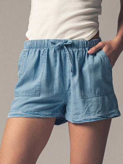 Tencel Patch Pocket Summer Shorts