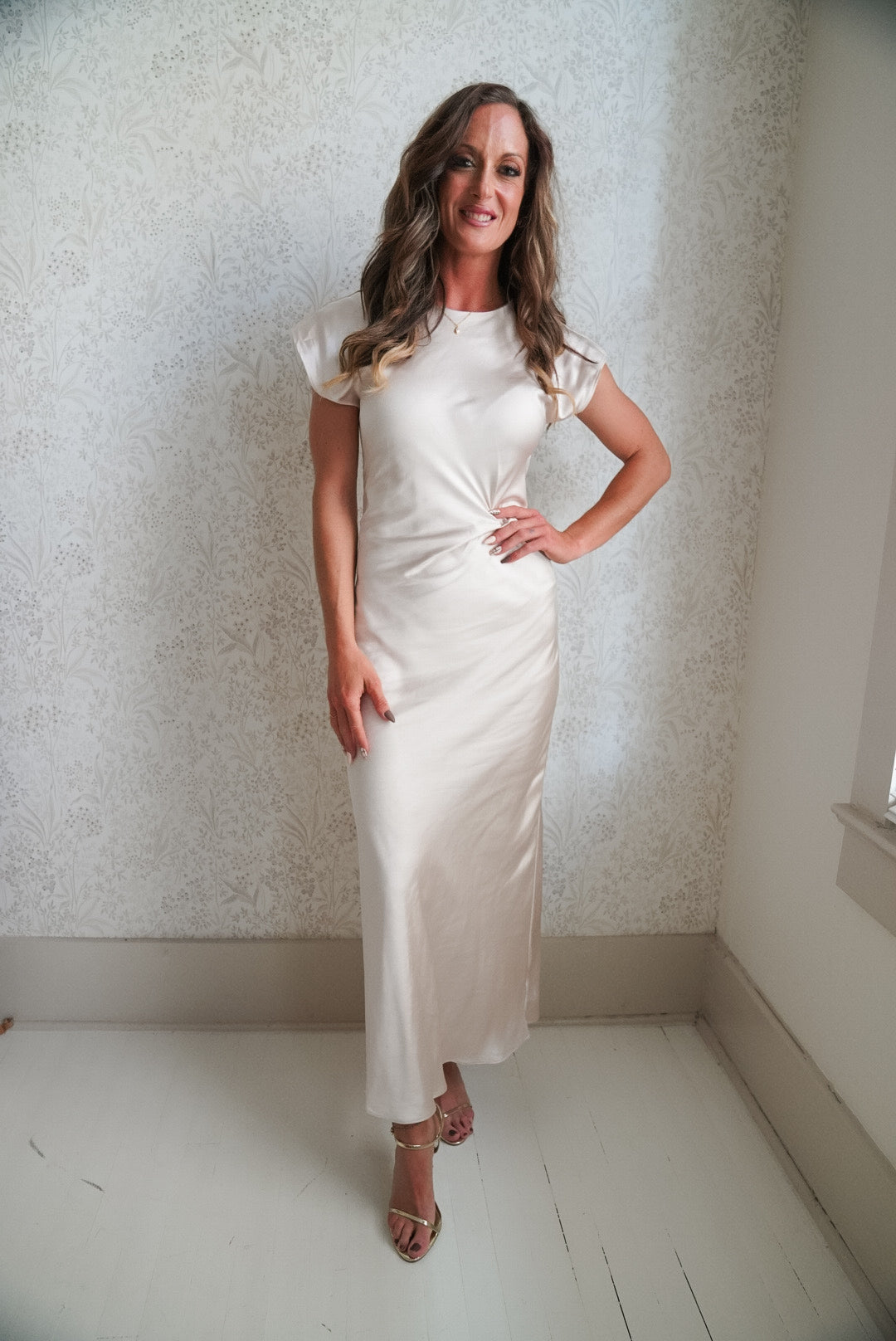 Magical Satin Short Sleeve Maxi