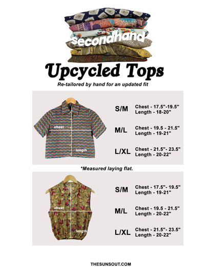 Reworked Long-Sleeve Button Up Blouse - Cropped