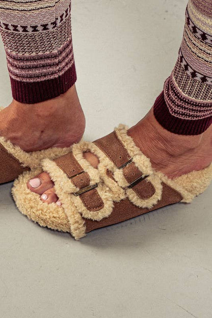 Furry and Comfy Open Toe Sandal Slipper