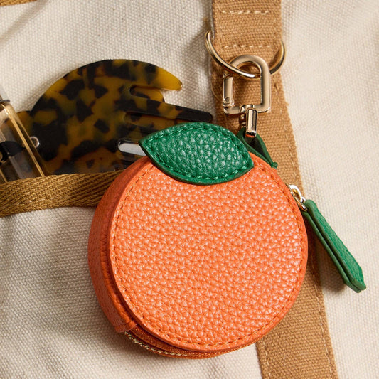 Citrus Orange Handbag Accent with Sleek Keychain Clasp