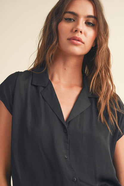 BUTTON DOWN CAP SLEEVE SHIRTS