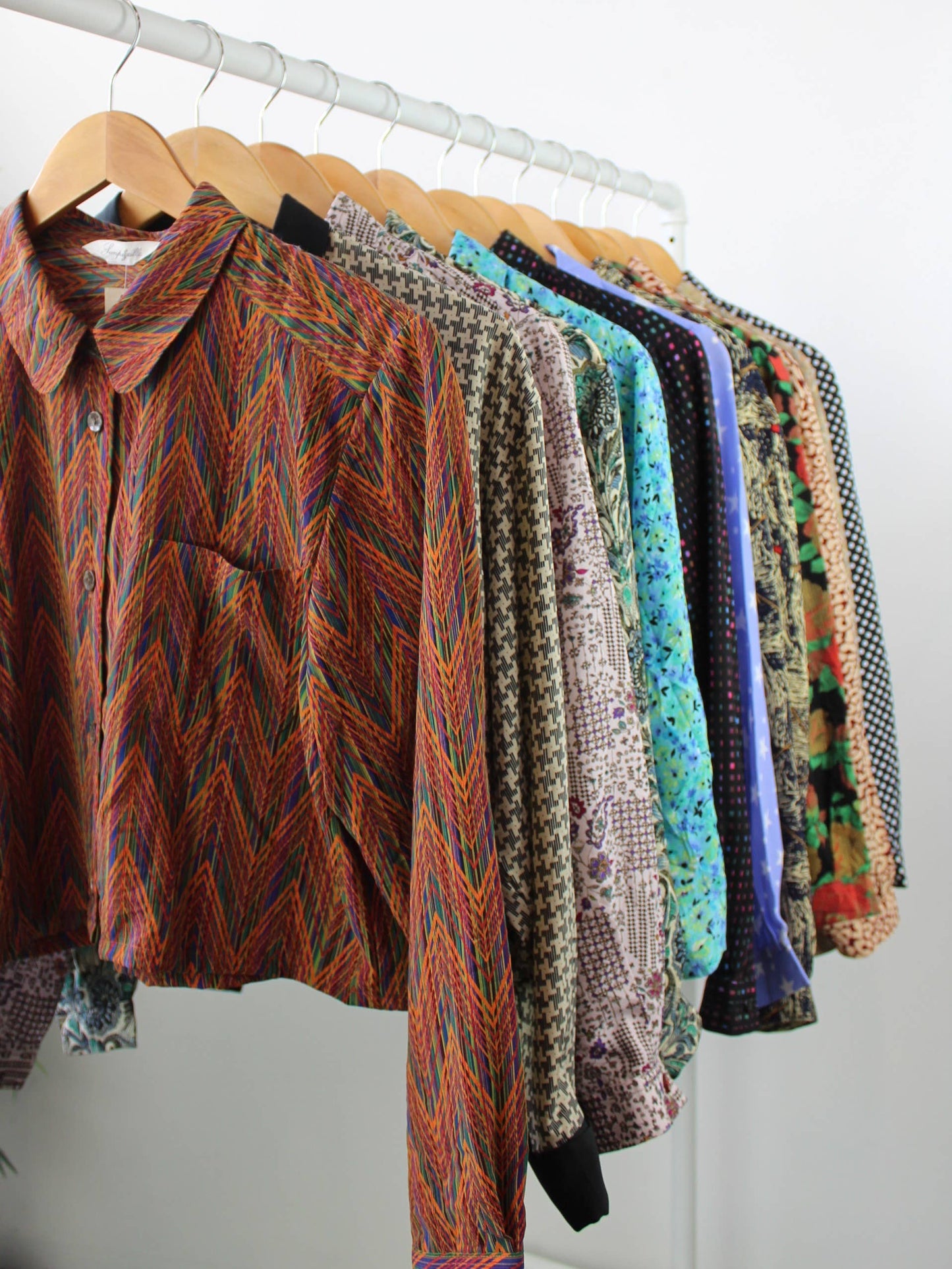 Reworked Long-Sleeve Button Up Blouse - Cropped