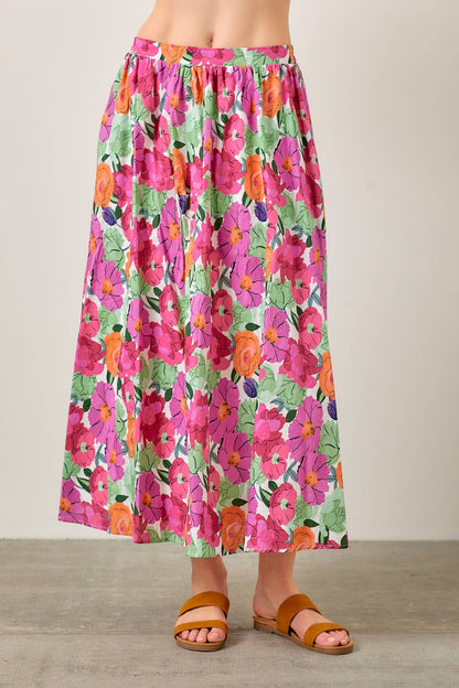 FLORAL PRINT TEIRED SKRIT