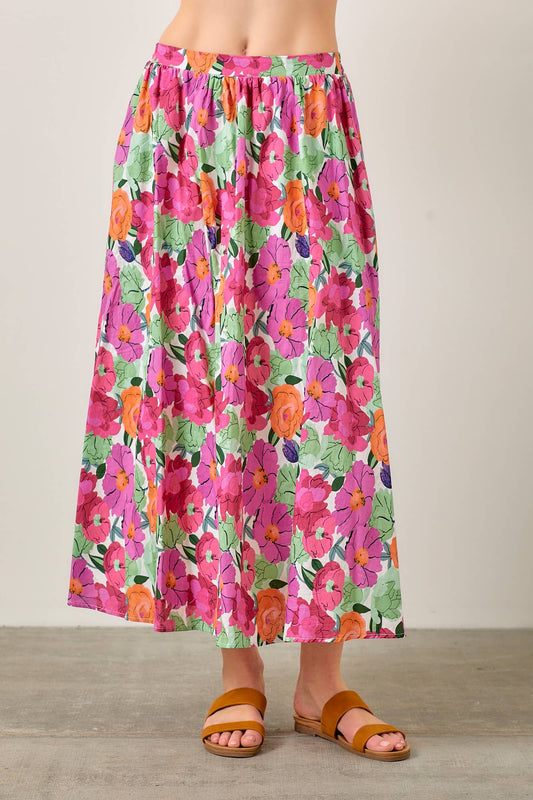 FLORAL PRINT TEIRED SKRIT