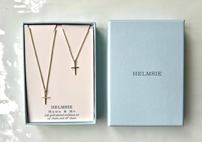 Momma + Me Cross Necklace Set