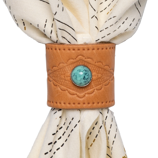 Leather studded bandana slide - diamond