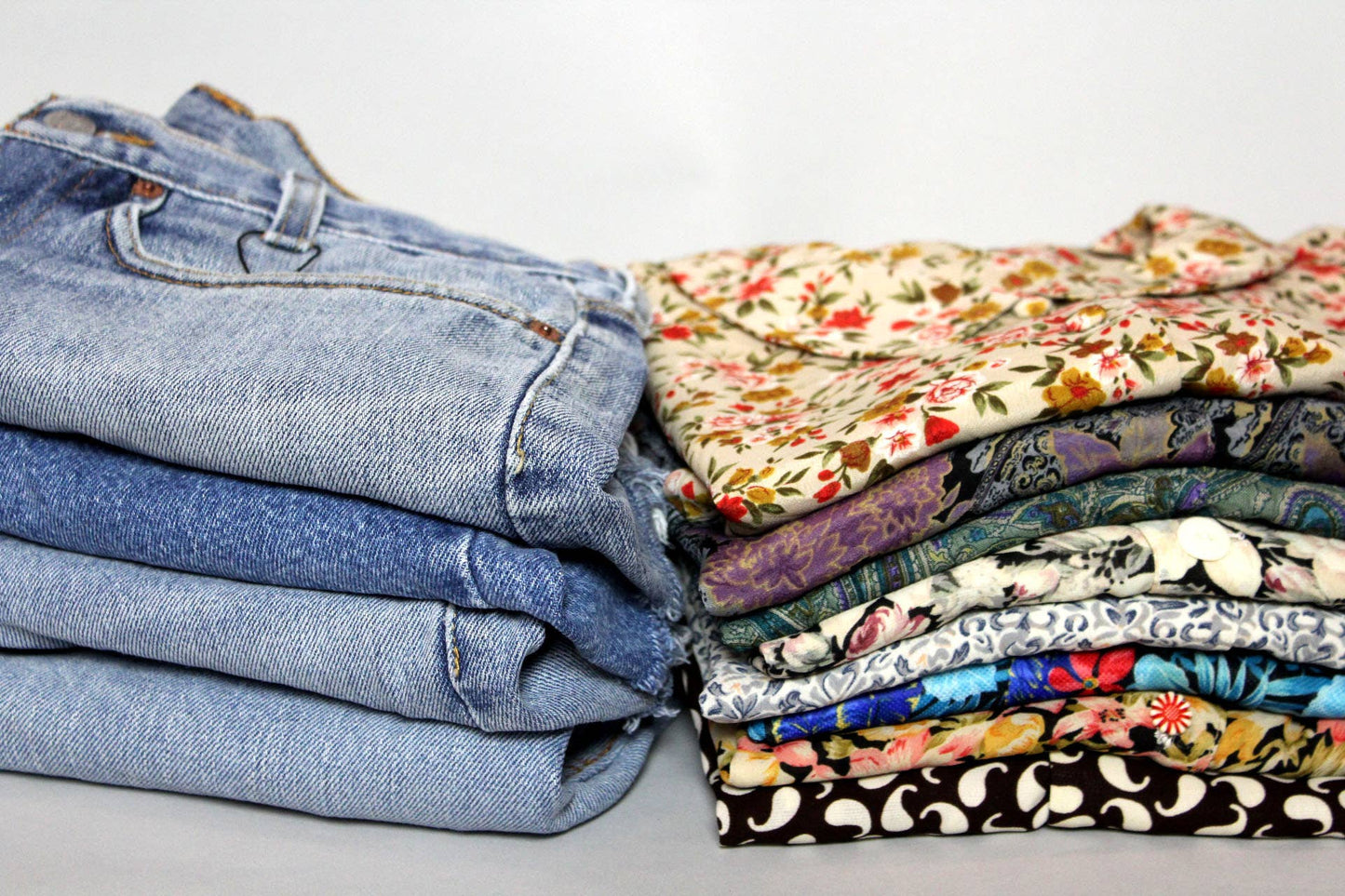 Reworked Long-Sleeve Button Up Blouse - Cropped