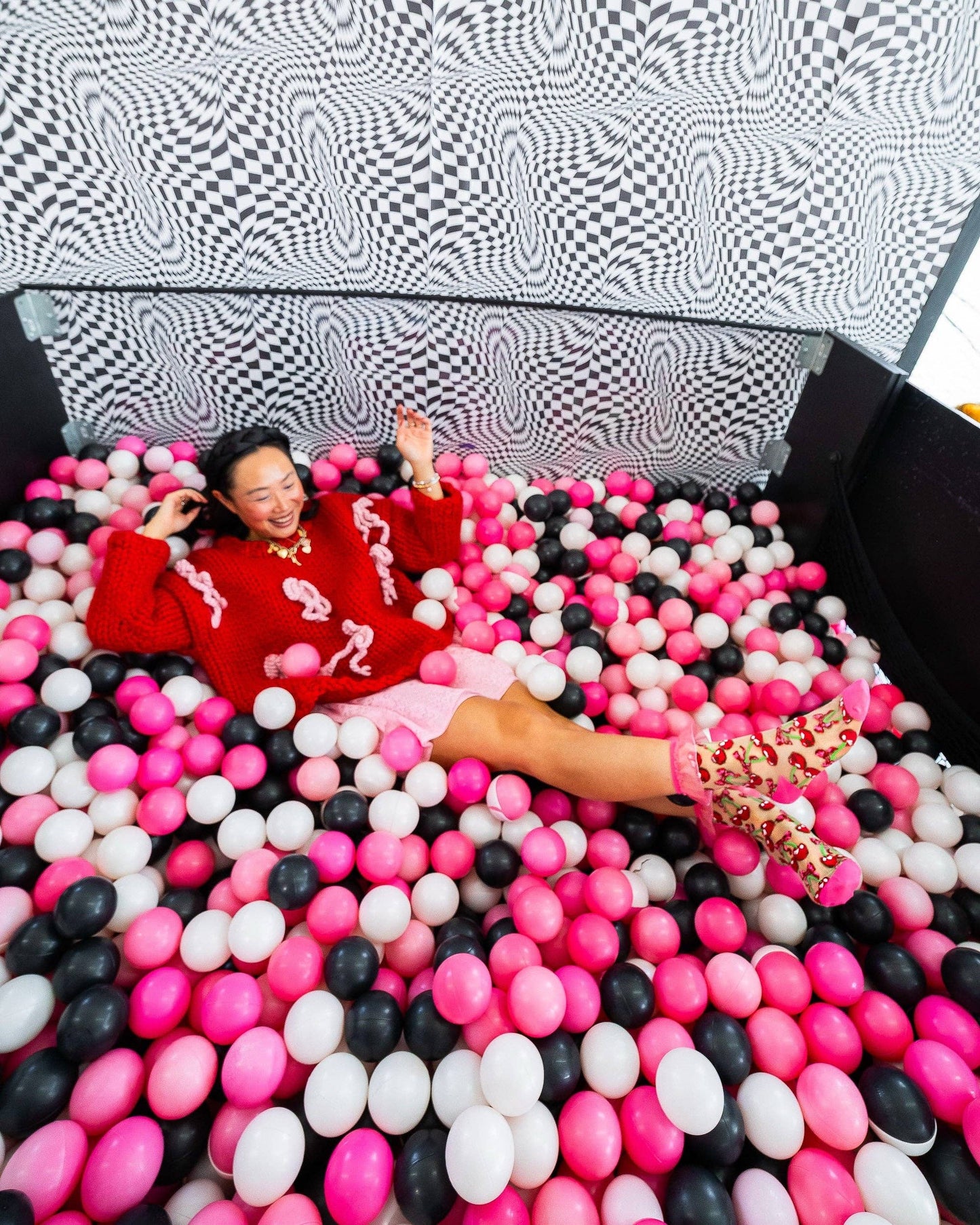 Cherry Bow Ruffle Sheer Crew Sock