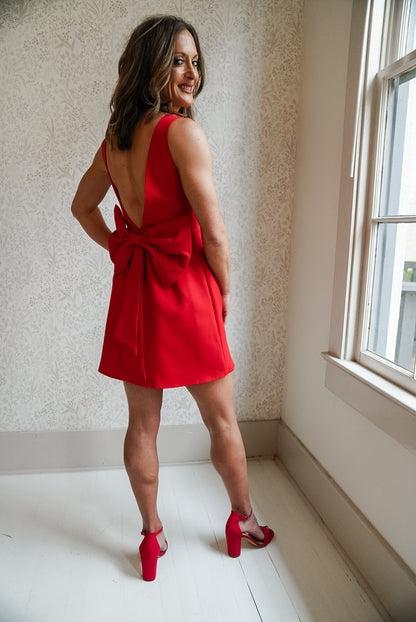 BOAT BOW MINI DRESS