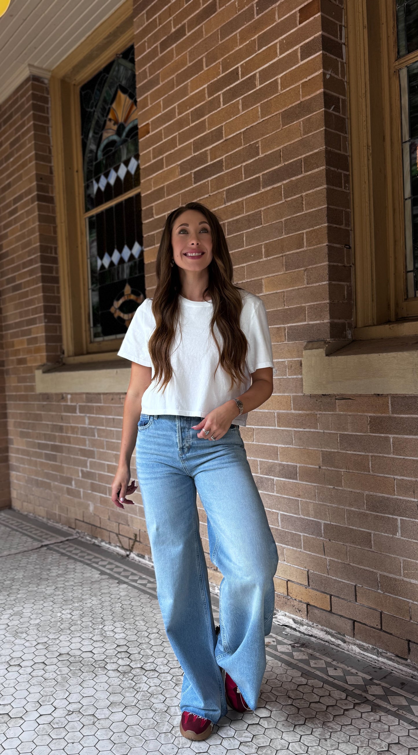 RJ2768 | Knit Cotton Jersey Round Neck Short Sleeve Crop Top