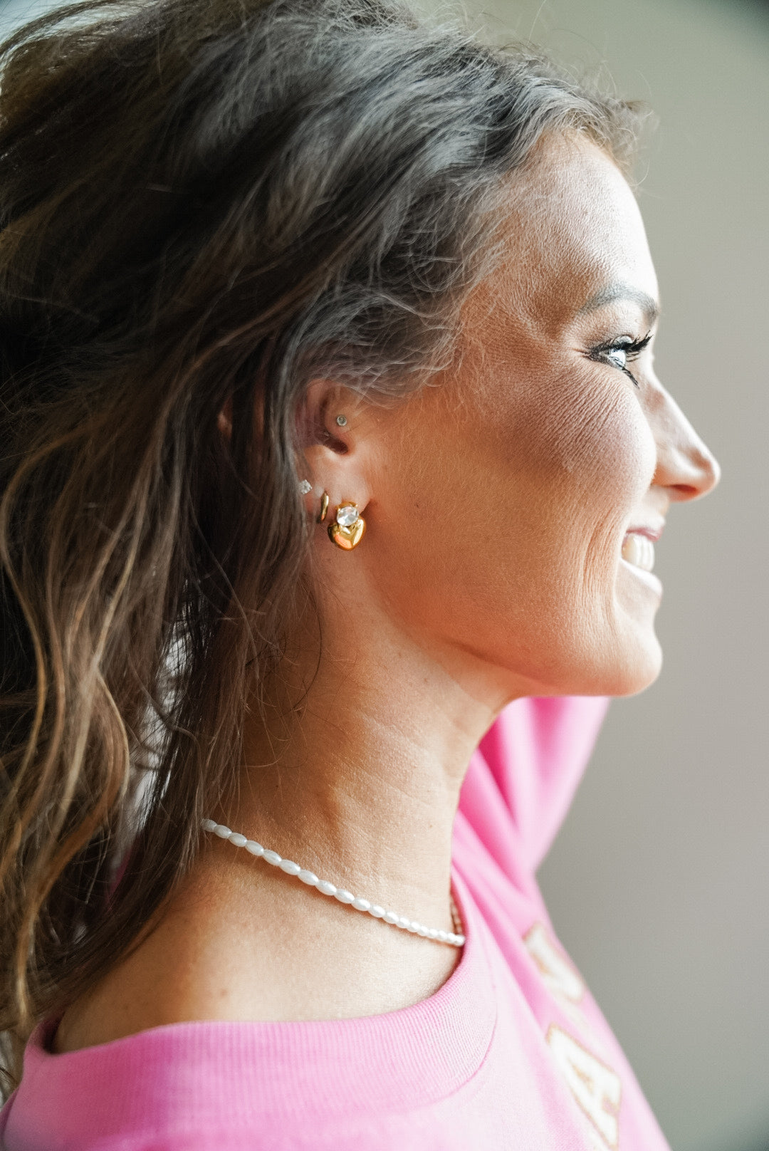 Cora Heart Studs | CZ Heart Earrings