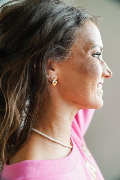 Cora Heart Studs | CZ Heart Earrings