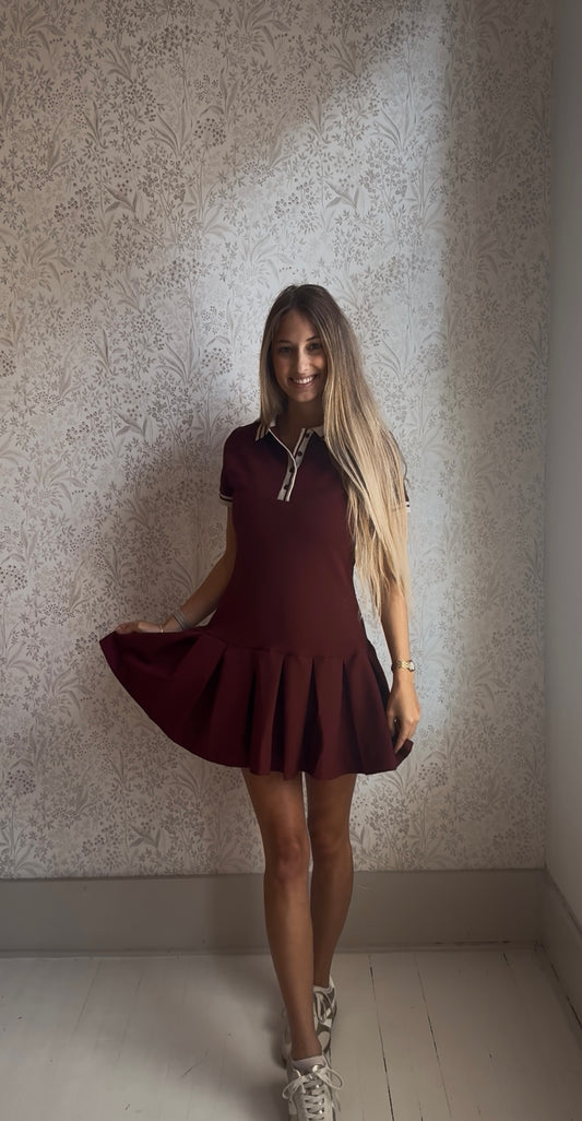 Woven Cotton Pleated Mini Shirt Dress