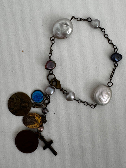 French metal charm Bracelet