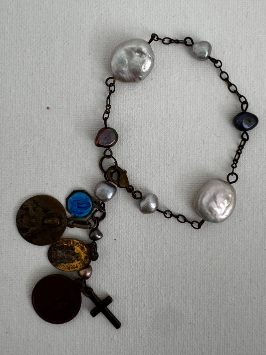 French metal charm Bracelet