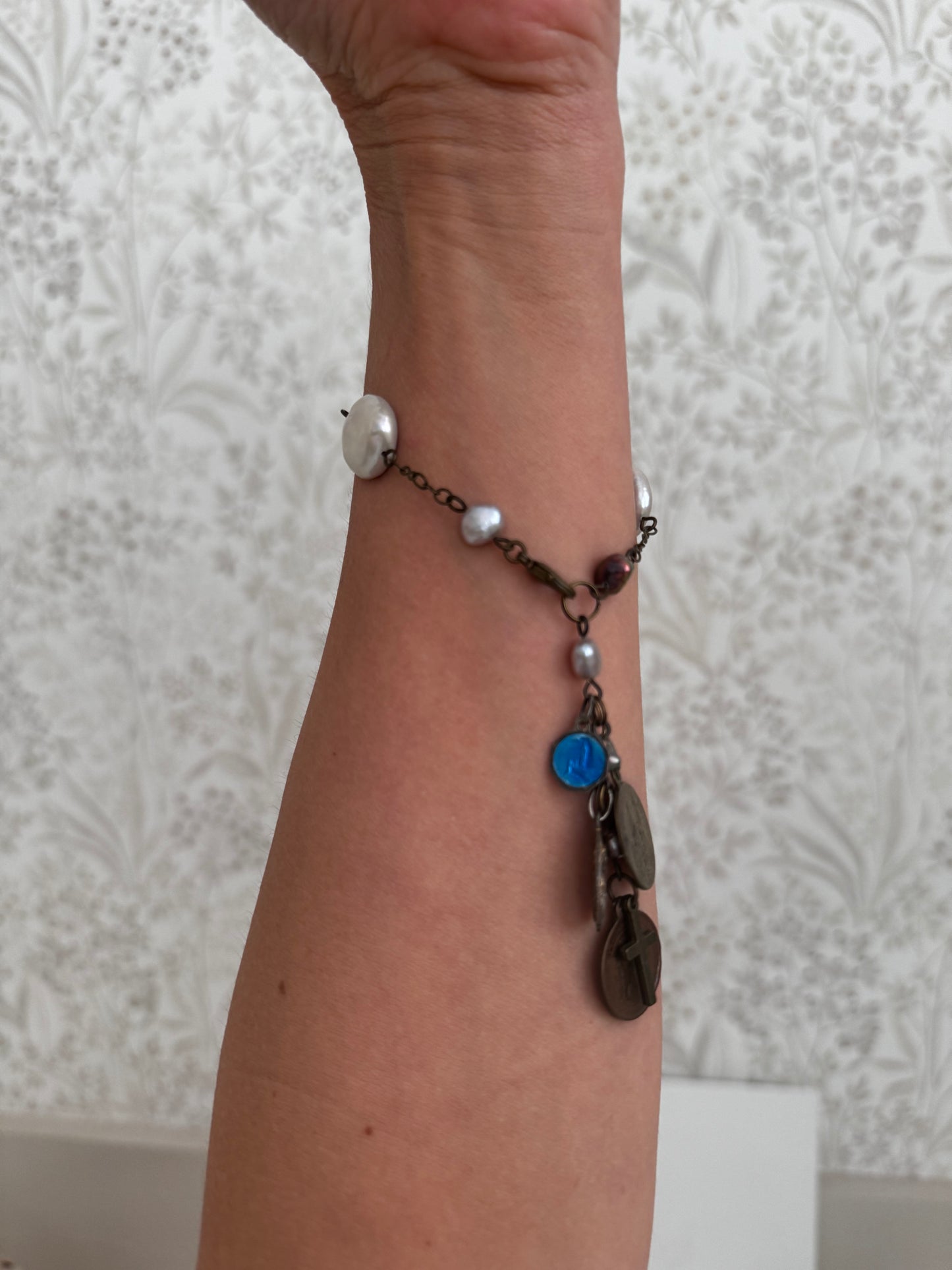 French metal charm Bracelet