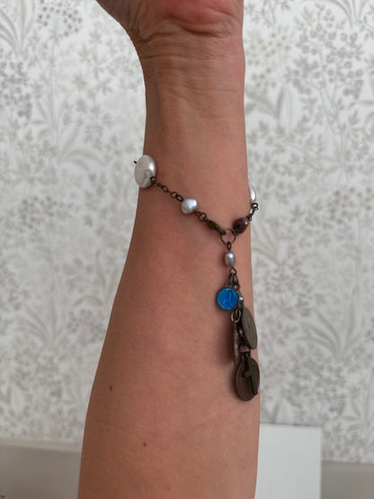 French metal charm Bracelet