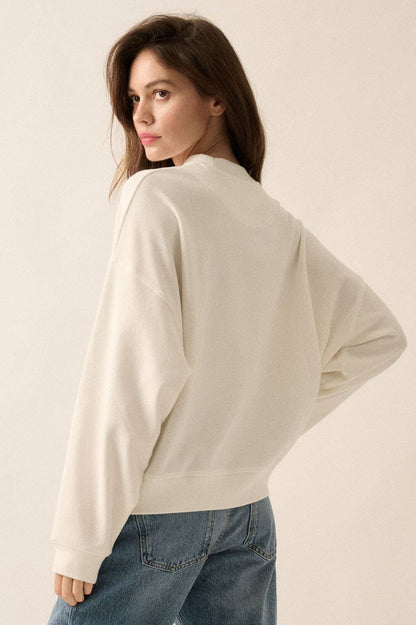 Too Glam Oversize Thermal Graphic Top