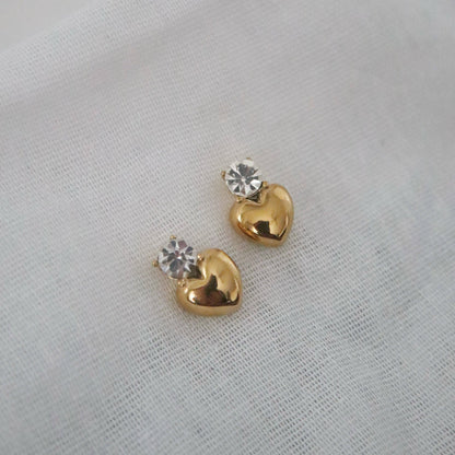 Cora Heart Studs | CZ Heart Earrings