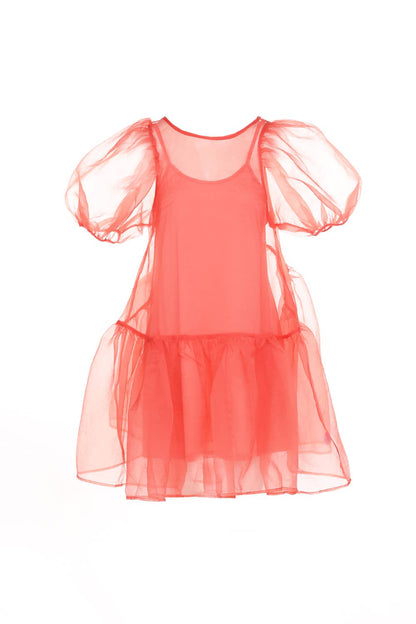 FINE ORGANZA MINI DRESS WITH INNER SLIP BA3744