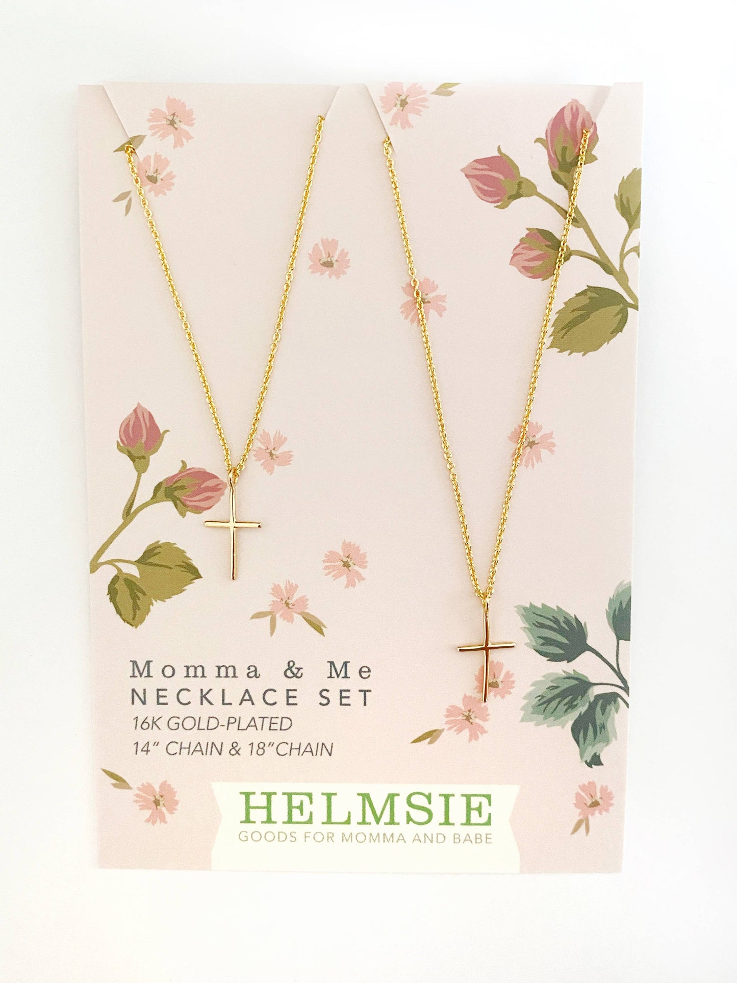 Momma + Me Cross Necklace Set