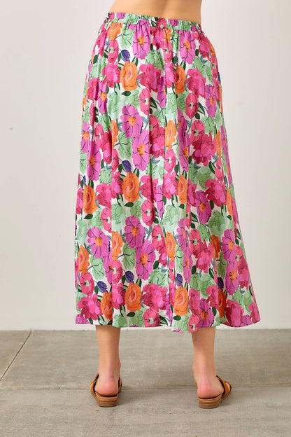 FLORAL PRINT TEIRED SKRIT