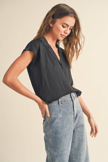 BUTTON DOWN CAP SLEEVE SHIRTS