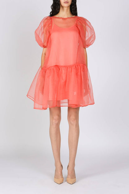 FINE ORGANZA MINI DRESS WITH INNER SLIP BA3744
